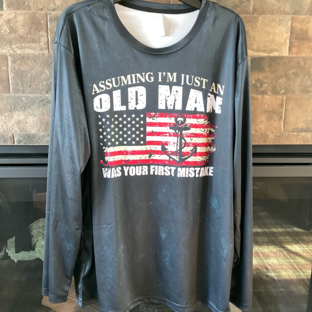 Old Man Graphic Long Sleeve Shirt - Black